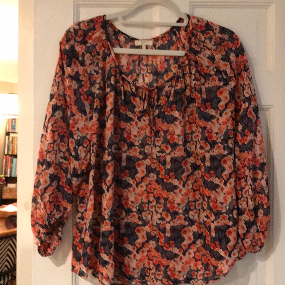 Joie Silk Peasant Blouse Sz Small